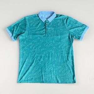 Smith & Quinn Golf Polo Shirt Mens XL Golf Course Flag Hole Green Short Sleeve